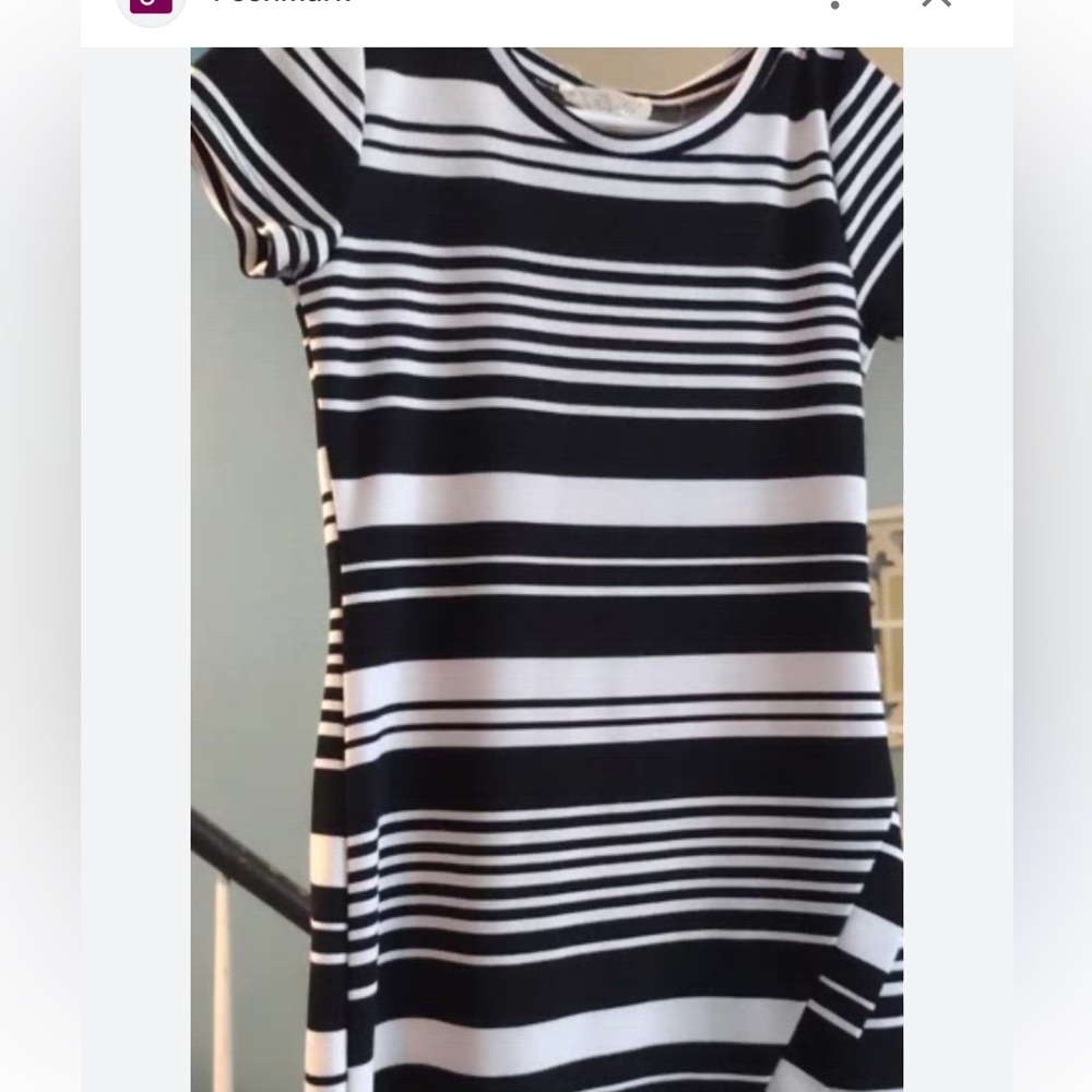 Black and White Striped Dress
